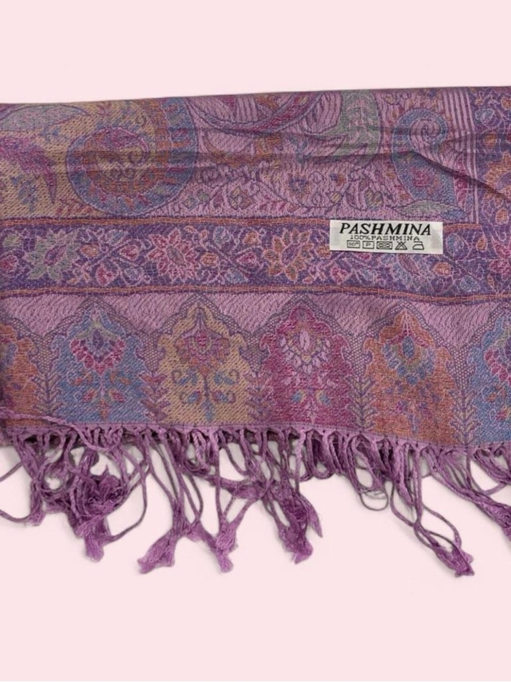 New | Limited Edition: Ube Purple Pastel Multicolor Pashmina Shawl - Picture 2 of 4